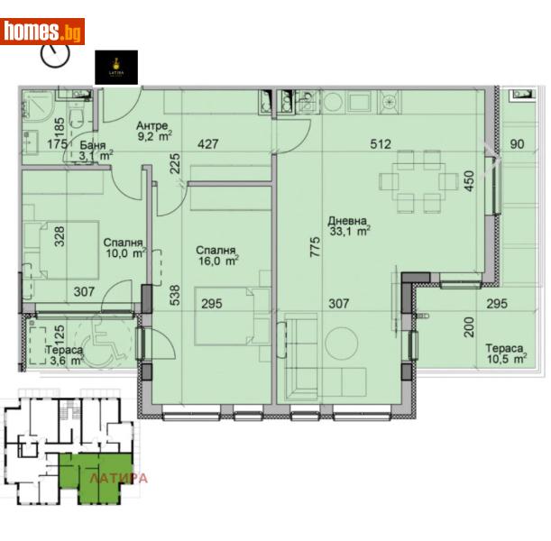 Тристаен, 118m² - Кв. Модерно Предградие, София - Апартамент за продажба - LATIRA - 115655644