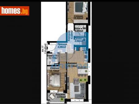 Тристаен, 110m² - Апартамент за продажба - 115682745