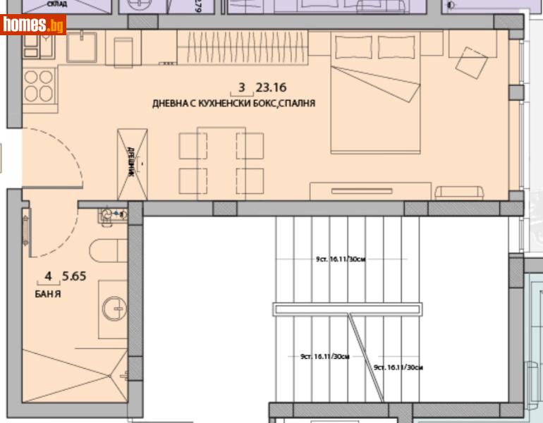 Едностаен, 40m² - Кв. Малинова Долина, София - Апартамент за продажба - Титан Пропъртис  - 115684344