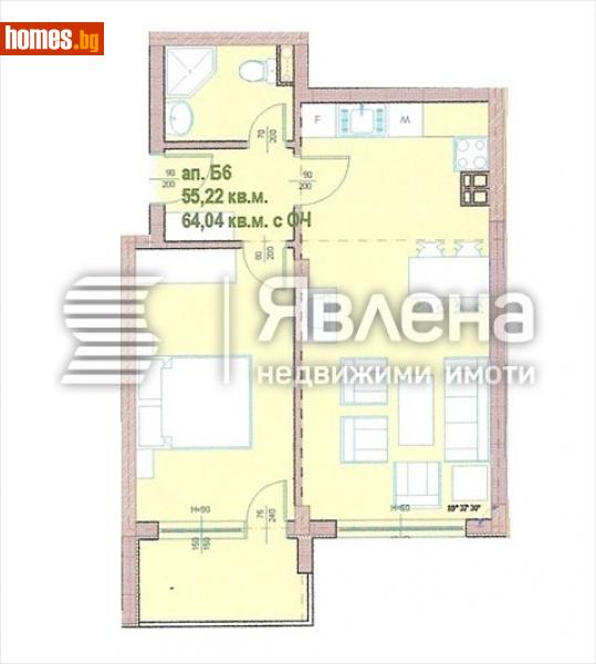 Двустаен, 64m² -  Център, София - Апартамент за продажба - ЯВЛЕНА - 115695233