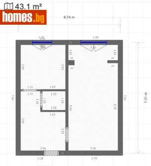 Двустаен, 43m² - Апартамент за продажба - 115695939