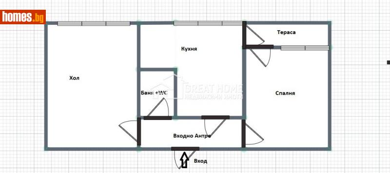 Тристаен, 66m² - Жк. Запад, Търговище - Апартамент за продажба - ГРЕАЙТ ХОУМ ЕООД - 115717875