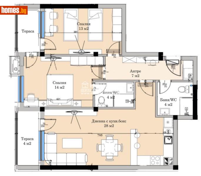Тристаен, 104m² - Кв. Кършияка, Пловдив - Апартамент за продажба - КОНДОР НЕДВИЖИМИ ИМОТИ - 115726419