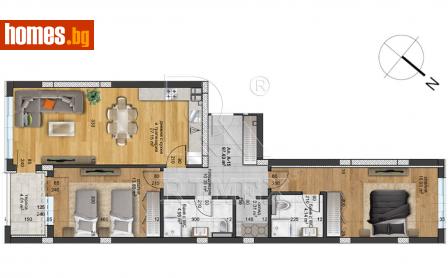 Тристаен, 110m² - Апартамент за продажба - 115736259
