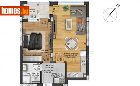 Двустаен, 65m² - Апартамент за продажба - 115736262