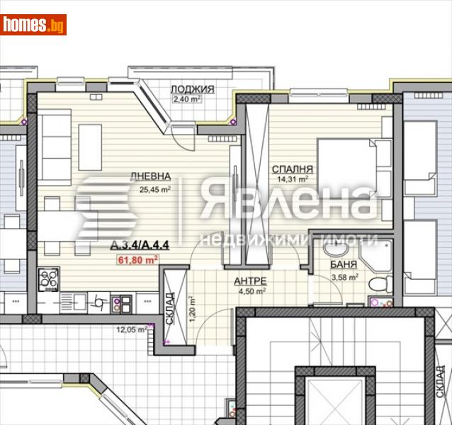 Двустаен, 74m² - Жк. Красно Село, София - Апартамент за продажба - ЯВЛЕНА - 115739126