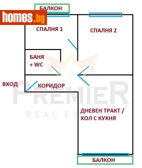 Тристаен, 77m² - Апартамент за продажба - 115759374