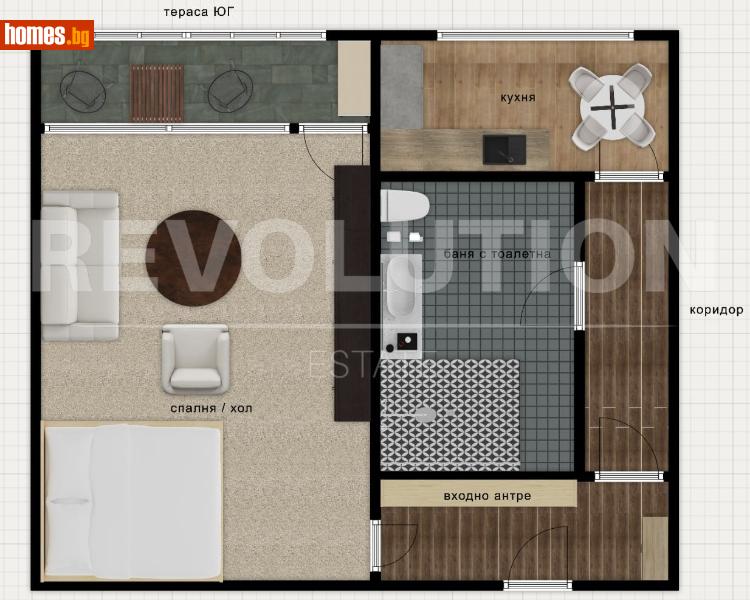Едностаен, 45m² - Жк. Стрелбище, София - Апартамент за продажба - Революшън Естейт - 115794255