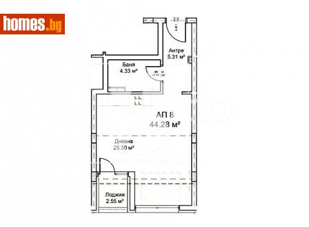 Едностаен, 52m² - Апартамент за продажба - 115807277