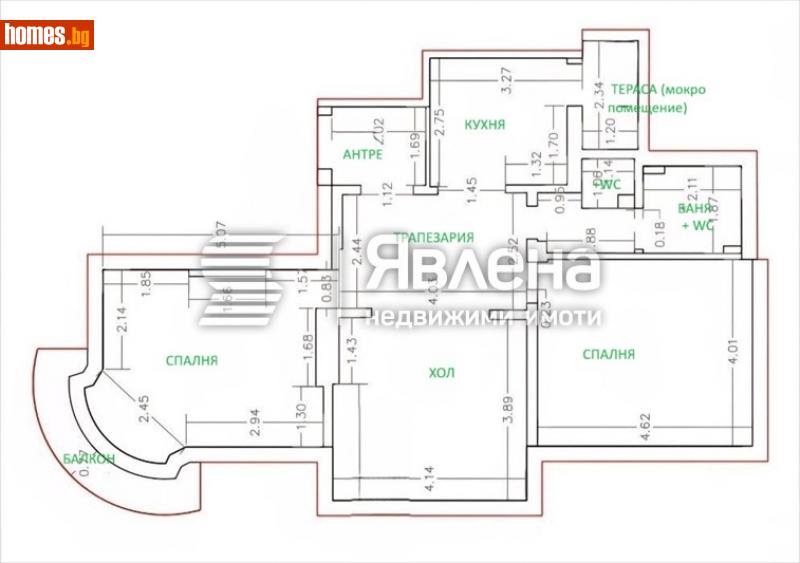 Четиристаен, 110m² -  Център, София - Апартамент за продажба - ЯВЛЕНА - 115808634
