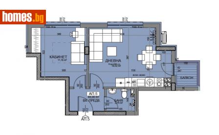 Двустаен, 56m² - Апартамент за продажба - 115809254