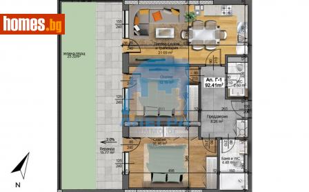 Тристаен, 93m² - Апартамент за продажба - 115823607