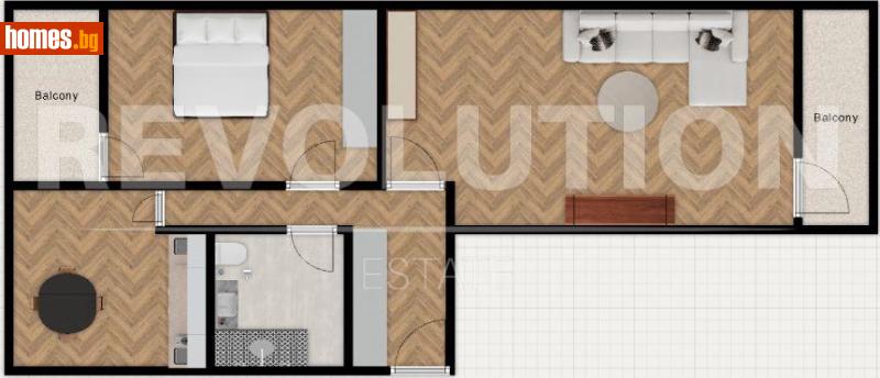 Двустаен, 68m² - Жк. Фондови Жилища, София - Апартамент за продажба - Революшън Естейт - 115841703
