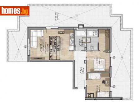 Тристаен, 196m² - Апартамент за продажба - 115853985