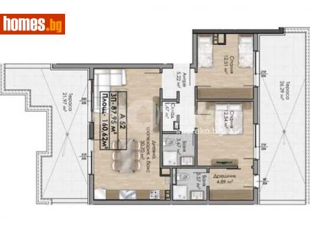 Тристаен, 160m² - Апартамент за продажба - 115854005