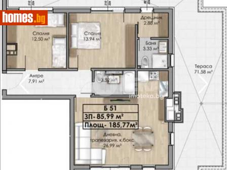 Тристаен, 186m² - Апартамент за продажба - 115854065