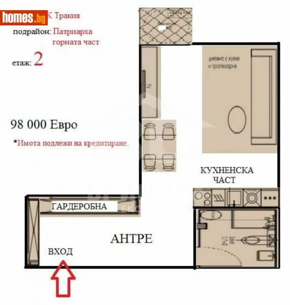 Едностаен, 28m² -  ЛК Тракия, Варна - Апартамент за продажба - БГ Имоти ООД - 115869673