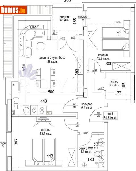 Двустаен, 96m² -  Кайсиева Градина, Варна - Апартамент за продажба - РОЯЛС - 115889907