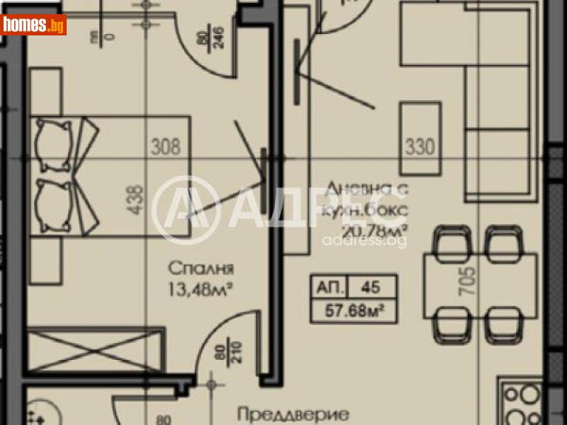 Двустаен, 63m² - Кв. Малинова Долина, София - Апартамент за продажба - АДРЕС НЕДВИЖИМИ ИМОТИ - 115958655
