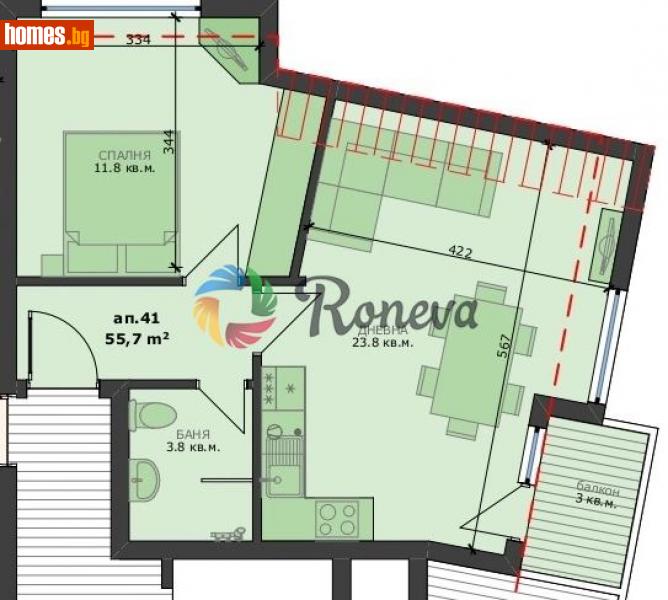 Двустаен, 65m² -  Погребите, Варна - Апартамент за продажба - РОНЕВА ООД - 115974377