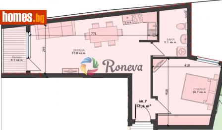 Двустаен, 72m² - Апартамент за продажба - 115974379
