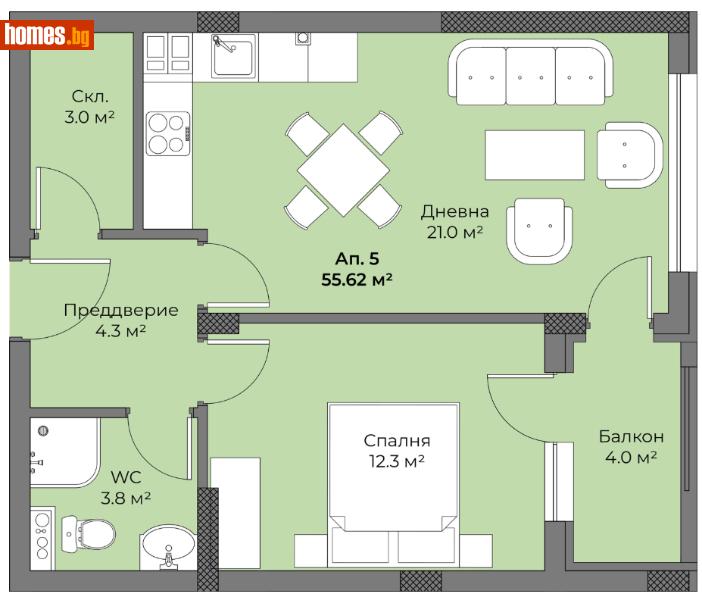 Двустаен, 66m² - Кв. Беломорски, Пловдив - Апартамент за продажба - Deluxe Homes - 115978625