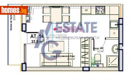 Едностаен, 42m² - Апартамент за продажба - 115999504