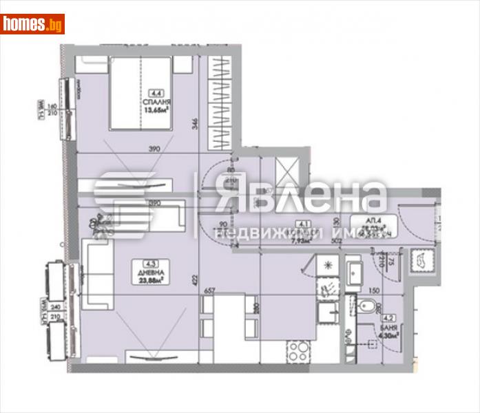 Двустаен, 67m² - Жк. Люлин 9, София - Апартамент за продажба - ЯВЛЕНА - 116009724