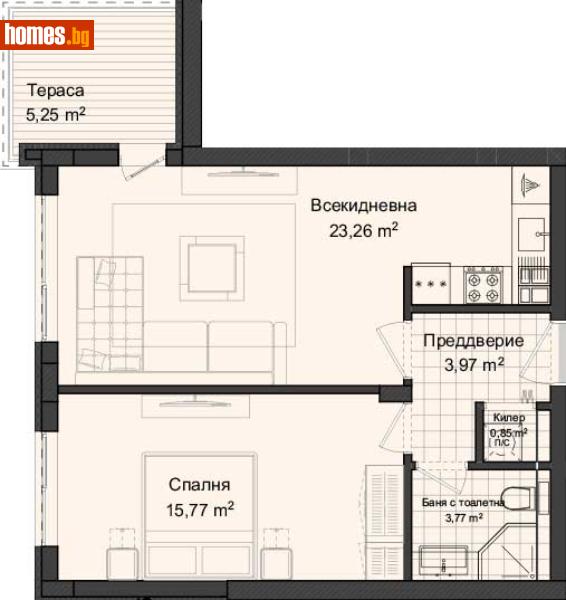 Двустаен, 74m² - Жк. Гагарин, Пловдив - Апартамент за продажба - Deluxe Homes - 116037571