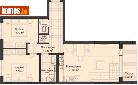 Тристаен, 117m² - Апартамент за продажба - 116037733