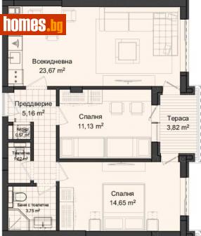 Тристаен, 91m² - Апартамент за продажба - 116037735