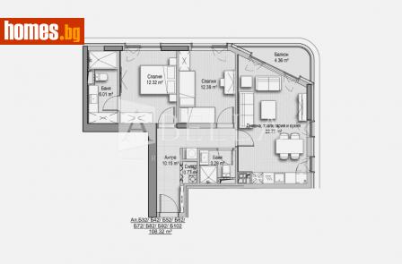 Тристаен, 108m² - Апартамент за продажба - 116043958
