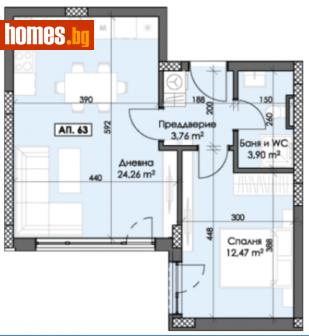 Двустаен, 61m² - Апартамент за продажба - 116056917