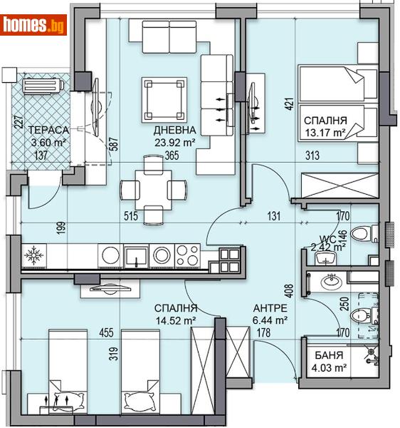 Тристаен, 99m² - Жк. Гагарин, Пловдив - Апартамент за продажба - Deluxe Homes - 116056988