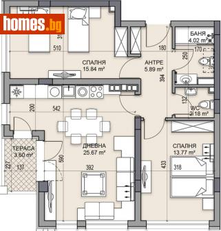 Тристаен, 104m² - Апартамент за продажба - 116056990