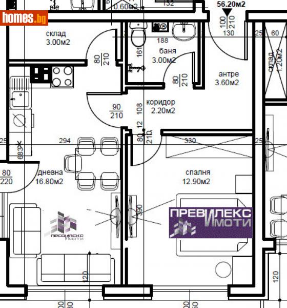 Двустаен, 64m² - Кв. Беломорски, Пловдив - Апартамент за продажба - Превилекс имоти ЕООД - 116112855