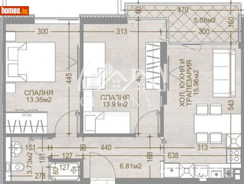 Тристаен, 81m² - Кв. Манастирски Ливади, София - Апартамент за продажба - СЕРДИКА 1 НЕДВИЖИМИ ИМОТИ ЕООД - 116113542