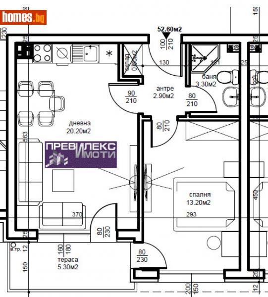 Двустаен, 60m² - Жк Южен, Пловдив - Апартамент за продажба - Превилекс имоти ЕООД - 116119394