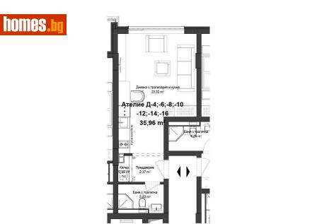 Едностаен, 42m² - Апартамент за продажба - 116123400