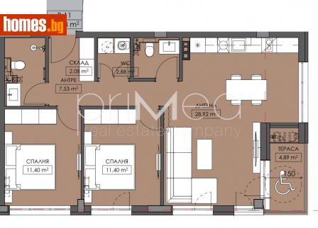 Тристаен, 102m² - Апартамент за продажба - 116168730