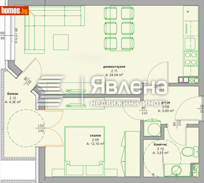 Двустаен, 67m² - Гр.Поморие, Бургас - Апартамент за продажба - ЯВЛЕНА - 116182571
