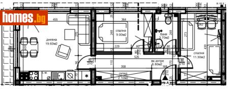 Тристаен, 72m² - Апартамент за продажба - 116183200