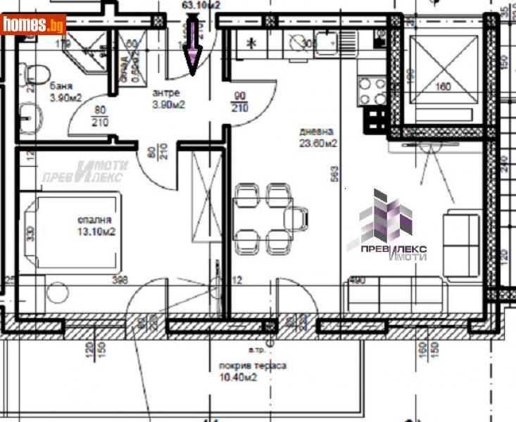 Двустаен, 71m² - Кв. Беломорски, Пловдив - Апартамент за продажба - Превилекс имоти ЕООД - 116184895