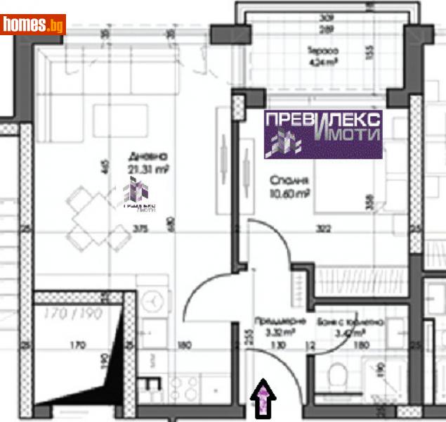 Двустаен, 61m² - Кв. Беломорски, Пловдив - Апартамент за продажба - Превилекс имоти ЕООД - 116186701