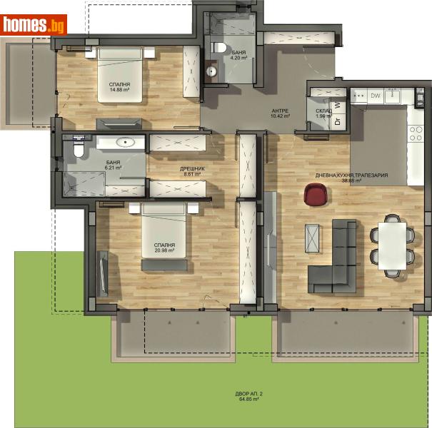 Тристаен, 141m² -  Драгалевци, София - Апартамент за продажба - Титан Пропъртис - 116206305