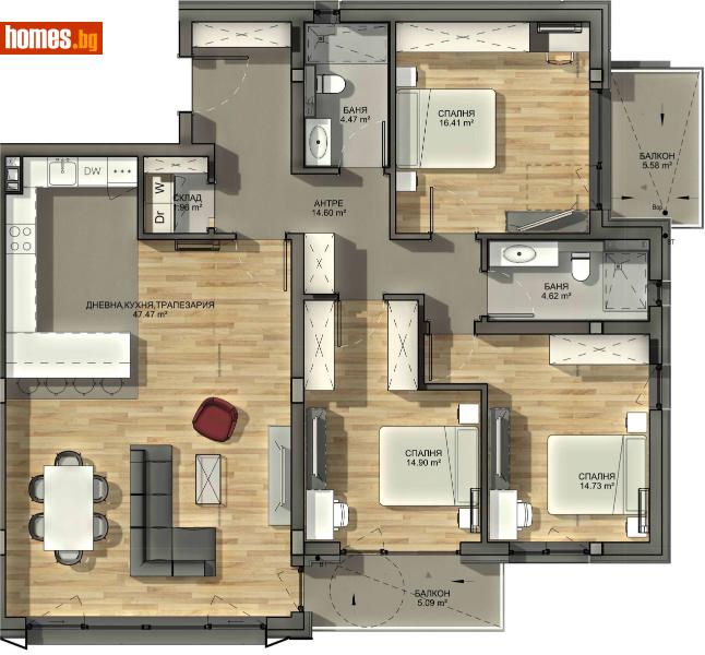 Четиристаен, 178m² -  Драгалевци, София - Апартамент за продажба - Титан Пропъртис - 116206332