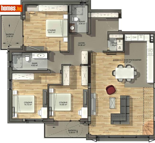 Мезонет, 178m² -  Драгалевци, София - Апартамент за продажба - Титан Пропъртис - 116206377