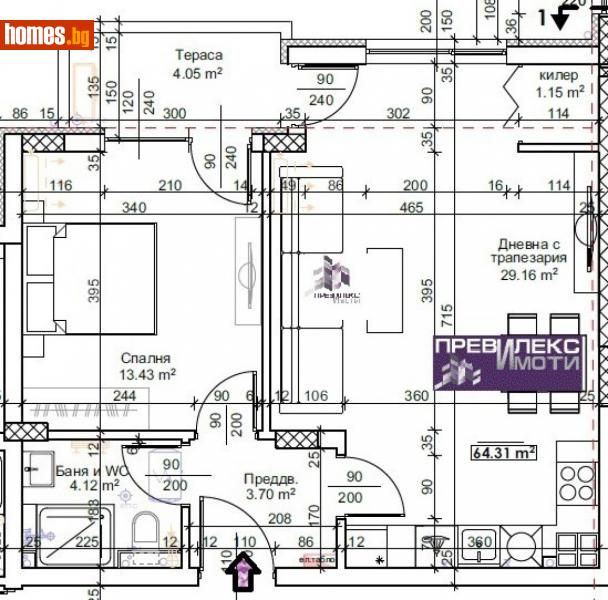 Двустаен, 74m² - Жк. Тракия, Пловдив - Апартамент за продажба - Превилекс имоти ЕООД - 116207111