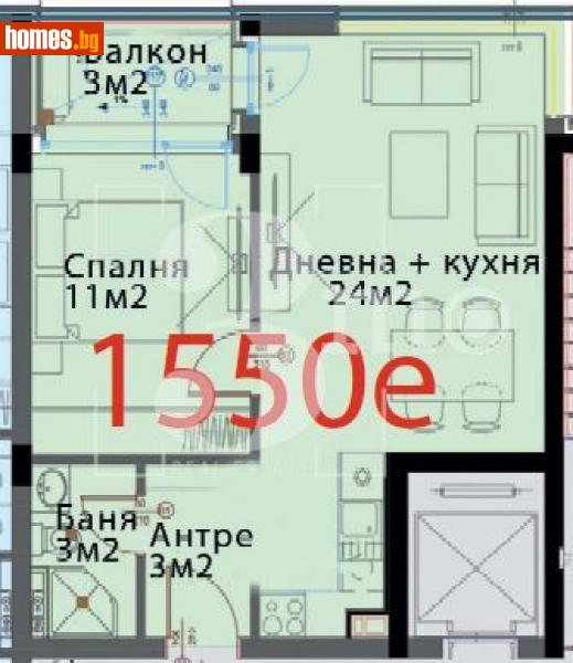 Двустаен, 62m² - Кв. Модерно Предградие, София - Апартамент за продажба - 3mo офис Амалтея - 116218557