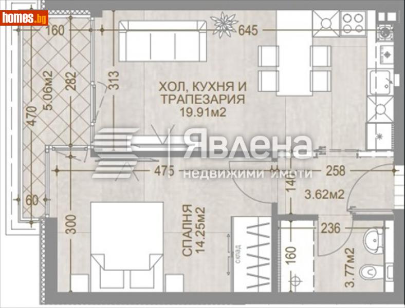 Двустаен, 65m² - Кв. Манастирски Ливади, София - Апартамент за продажба - ЯВЛЕНА - 116241769